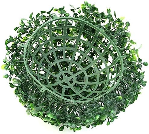 3 Pack Artificial Plant Hemisphere Grass Outdoor Fake Plants Plastic Plant with Solar Lights for Outdoor Garden Decoration-Green