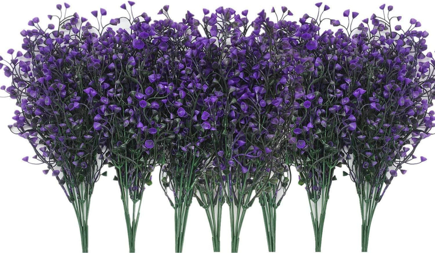 CATTREE Artificial Shrubs Bushes, Plastic Wheat Grass Green Leaves Fake Plants for Indoor Outdoor Home Garden Verandah Kitchen Office Wedding Arrangements Christmas Decoration 8 Pack