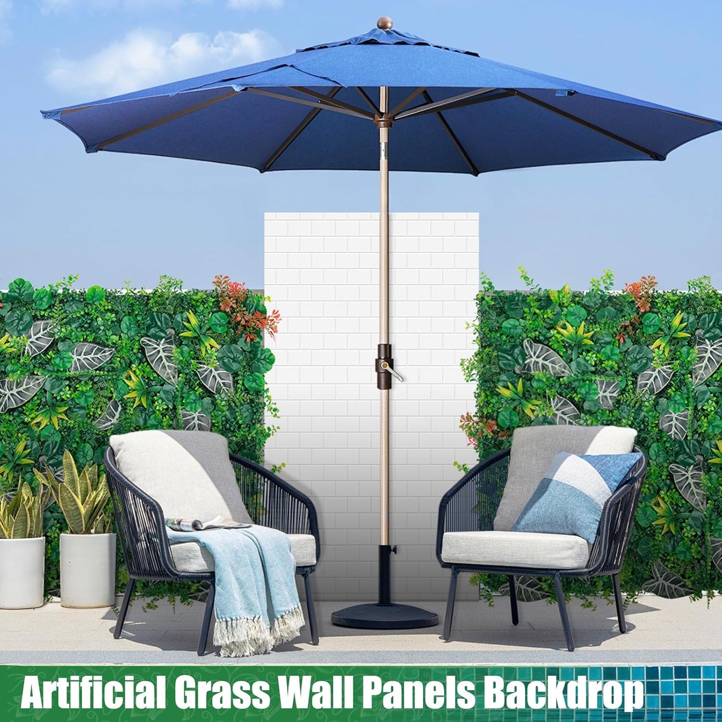 20"x20" Artificial Grass Wall Panels, 12Pack UV Protection Greenery Plant Backdrop, Faux Boxwood Green Wall Decor for Party Patio Garden Backyard