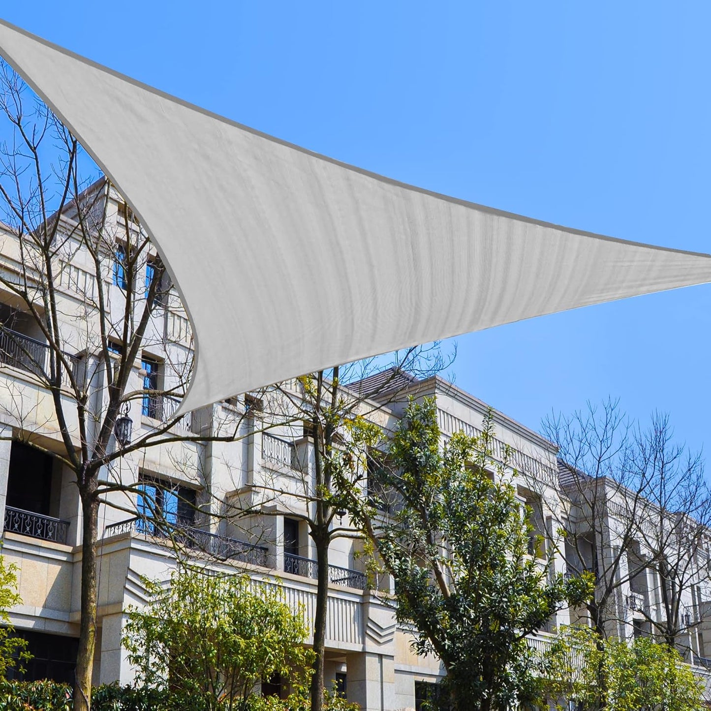 Garden EXPERT 20'x20' Sun Shade Sail Square Canopy Shade Cover for Patio Garden Outdoor Backyard, Light Grey