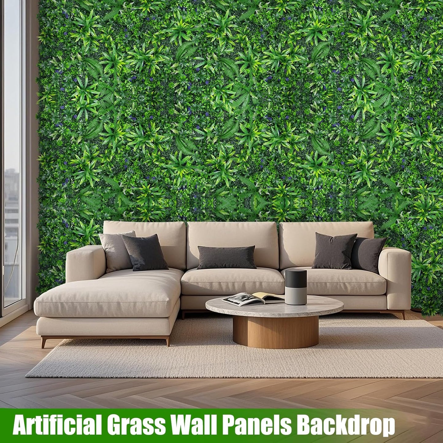 Artificial Grass Wall Panels, 20"x20" 12pcs Hedge Grass Backdrop, UV-Anti Fake Greenery Plant Boxwood Panels, Green Wall Decor for Outdoor Indoor Patio Garden Backyard