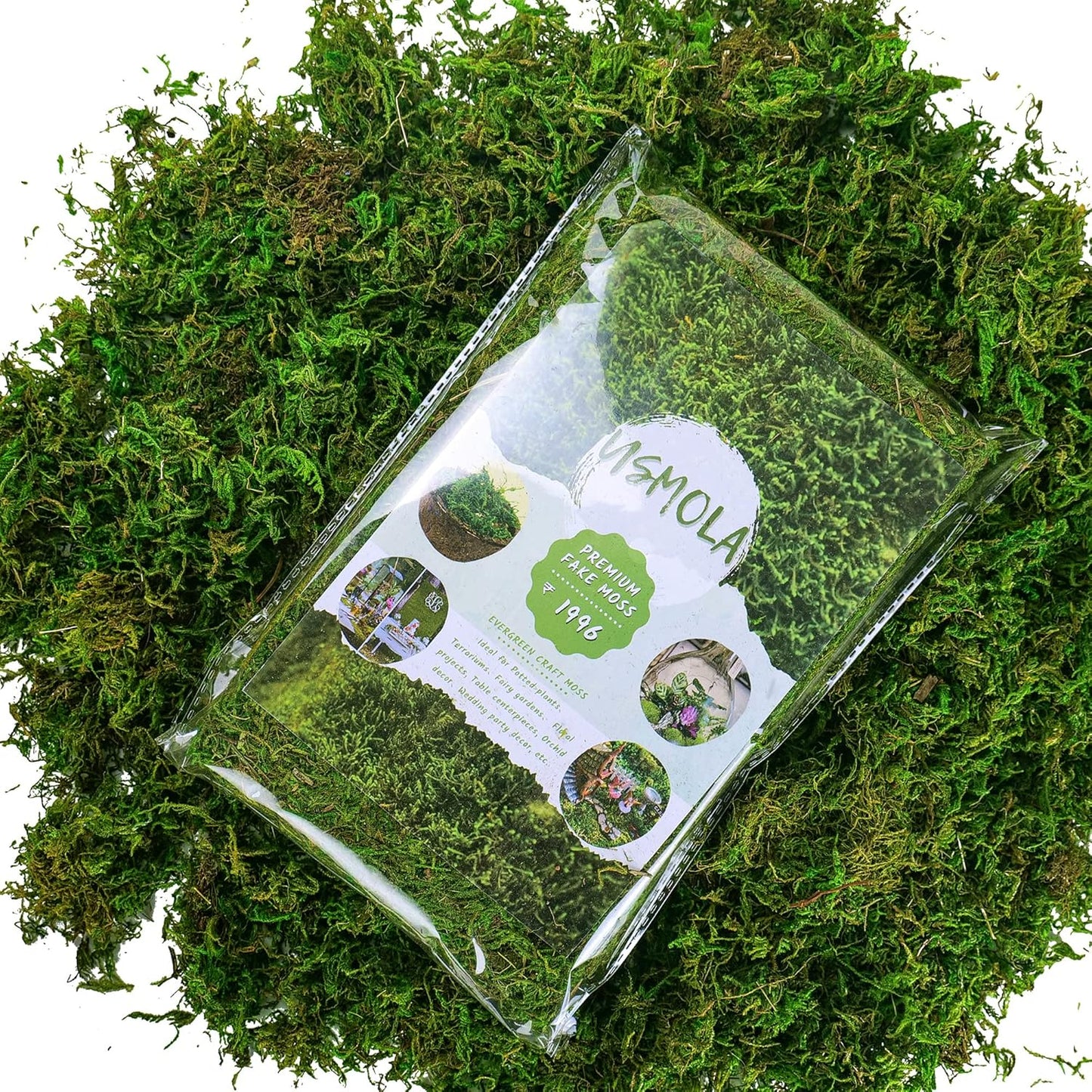 Artificial Moss, 16OZ Fake Moss for Crafts, Decorative Centerpieces, Fairy Garden, Wedding Party Decor, Faux Potted Plants, 455gr (Fresh Green)