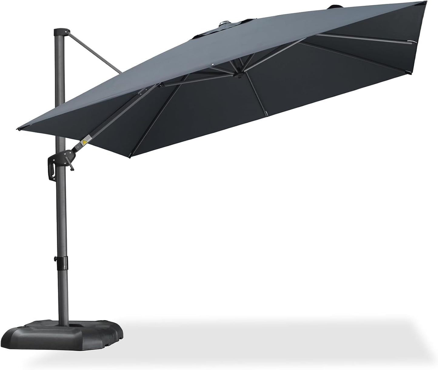 PURPLE LEAF 9' X 11.5' Patio Umbrella Outdoor Cantilever Rectangle Umbrella Aluminum Offset Umbrella with 360-degree Rotation for Garden Deck Pool Patio, Grey