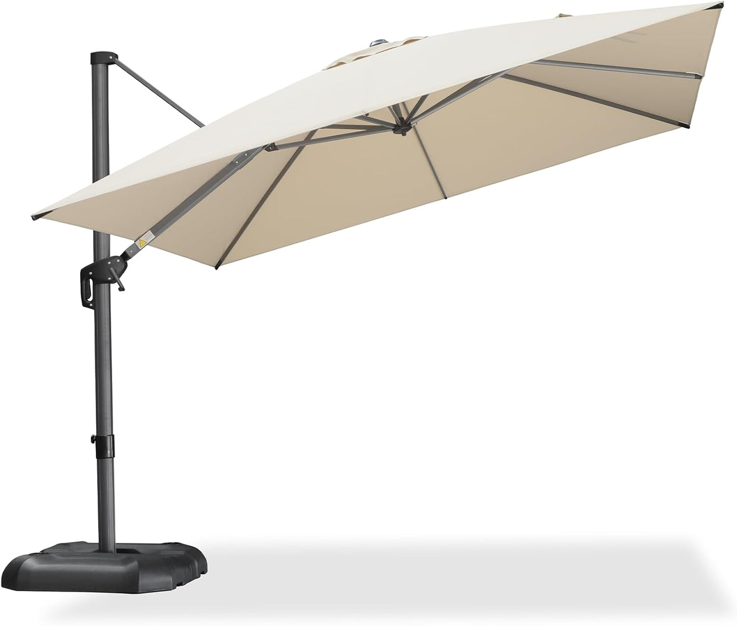 PURPLE LEAF 9' X 11.5' Patio Umbrella Outdoor Cantilever Rectangle Umbrella Aluminum Offset Umbrella with 360-degree Rotation for Garden Deck Pool Patio, Grey