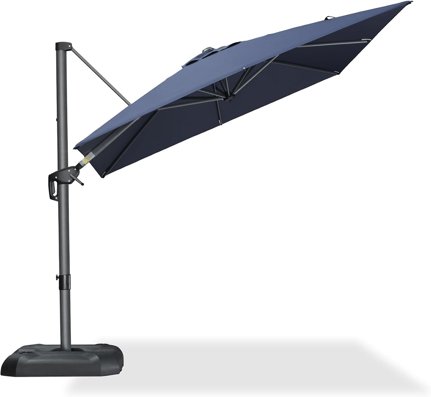 PURPLE LEAF 9' X 11.5' Patio Umbrella Outdoor Cantilever Rectangle Umbrella Aluminum Offset Umbrella with 360-degree Rotation for Garden Deck Pool Patio, Grey