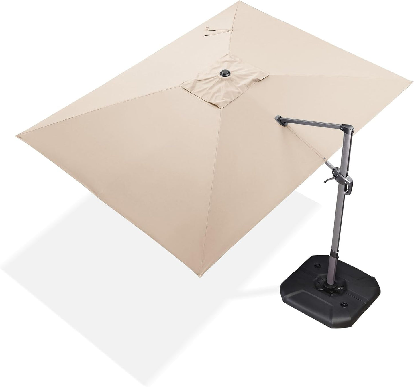PURPLE LEAF 9' X 11.5' Patio Umbrella Outdoor Cantilever Rectangle Umbrella Aluminum Offset Umbrella with 360-degree Rotation for Garden Deck Pool Patio, Grey