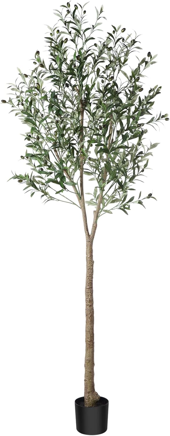CROSOFMI Artificial Olive Tree Plant 6 Feet Fake Topiary Silk Tree, Perfect Faux Plants in Pot for Indoor Outdoor House Home Office Garden Modern Decoration Housewarming Gift,2Pack