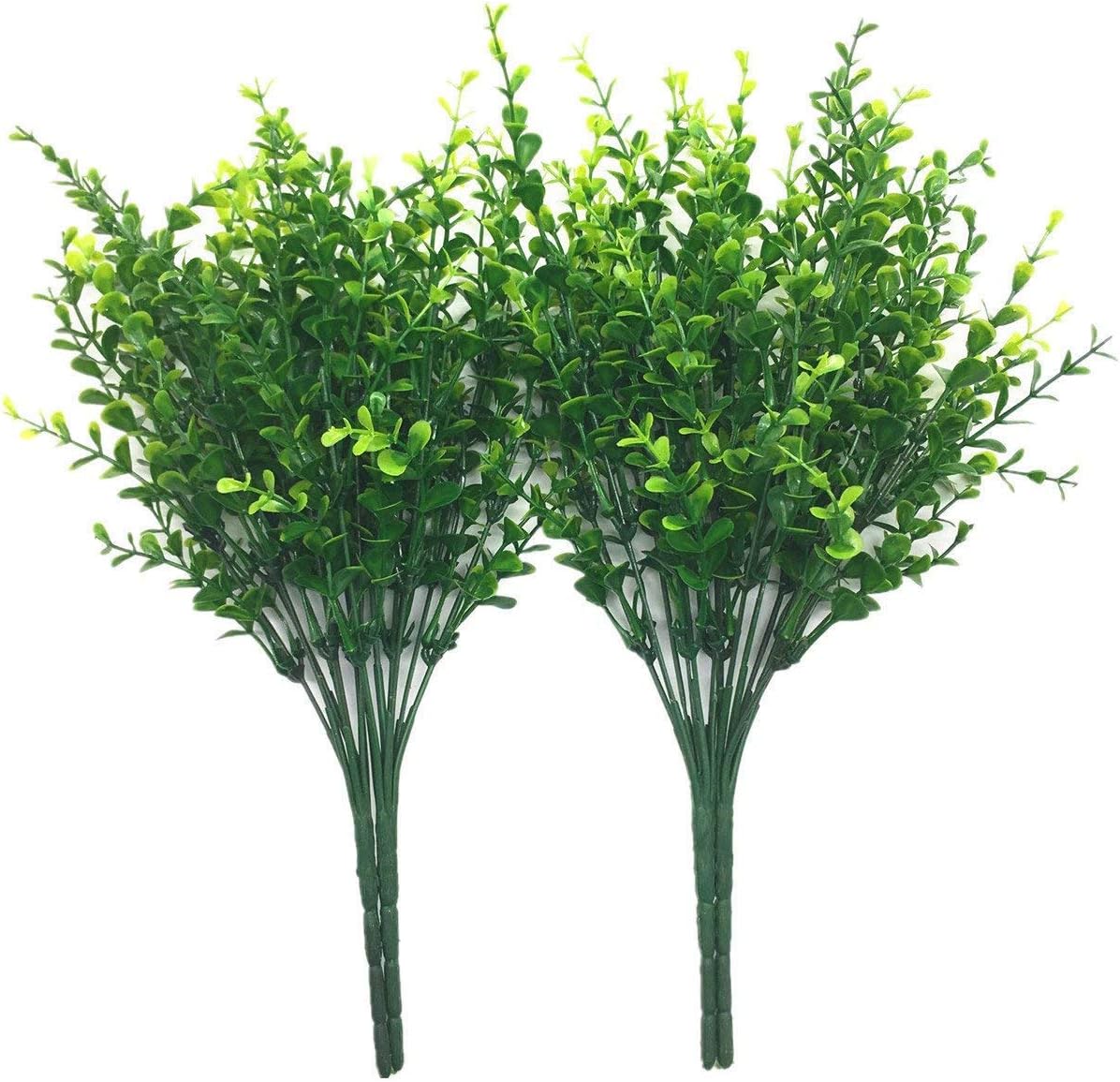 CATTREE Artificial Shrubs Bushes, Plastic Wheat Grass Green Leaves Fake Plants for Indoor Outdoor Home Garden Verandah Kitchen Office Wedding Arrangements Christmas Decoration 8 Pack