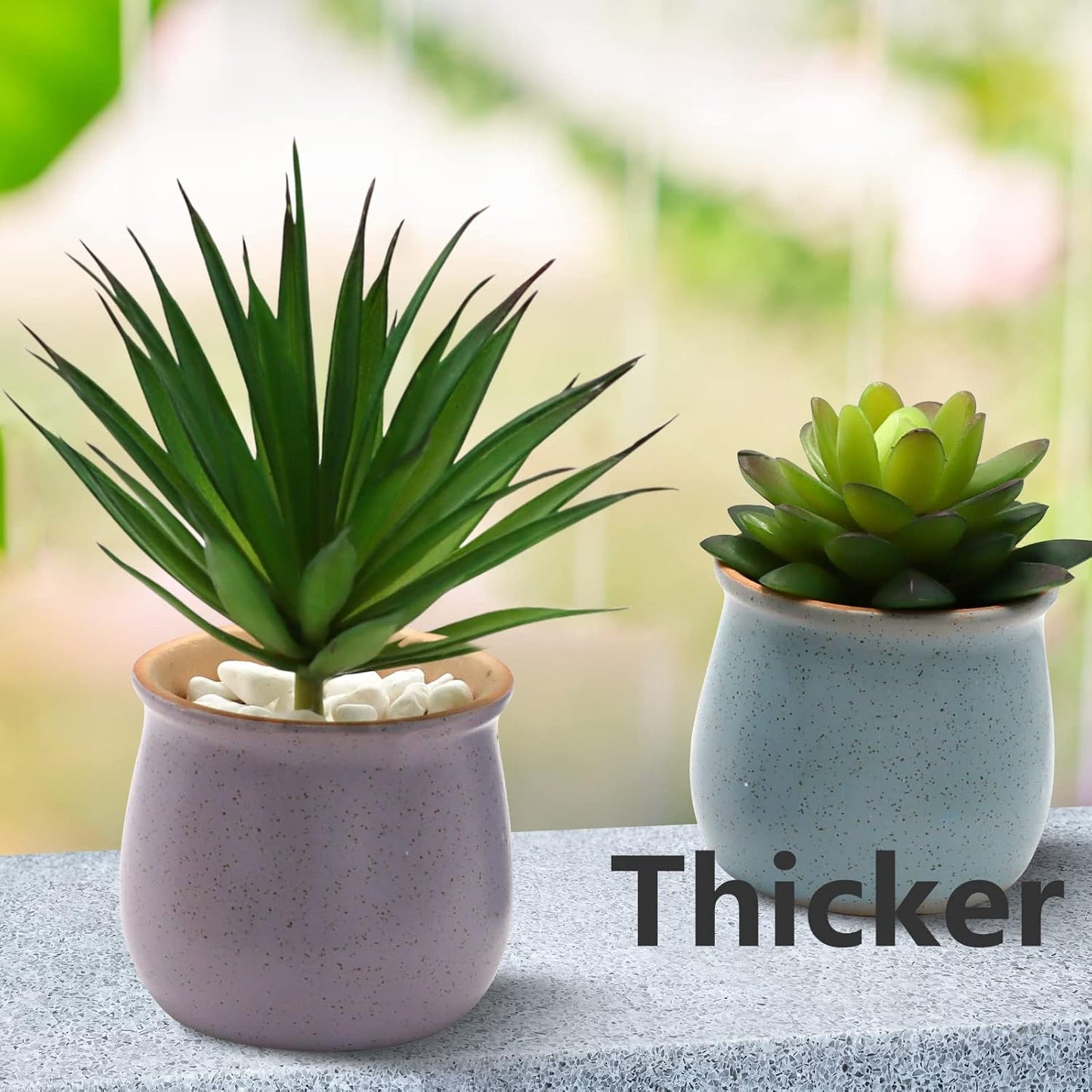 5 Pcs Faux Succulents Set, Realistic Fake Succulents, Artificial Hanging Ornaments Fleshed Plant Textured for Home Garden Wedding Party Decoration (Green)