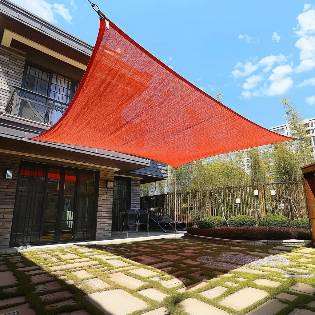 Garden EXPERT 20'x20' Sun Shade Sail Square Canopy Shade Cover for Patio Garden Outdoor Backyard, Light Grey