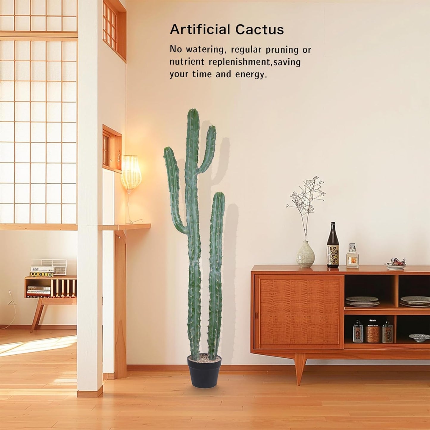 Artificial Cactus Potted Plant 59 Inch Faux Desert Cacti Fake Big Cactus Plant for Home Garden Office Indoor Outdoor Decoration