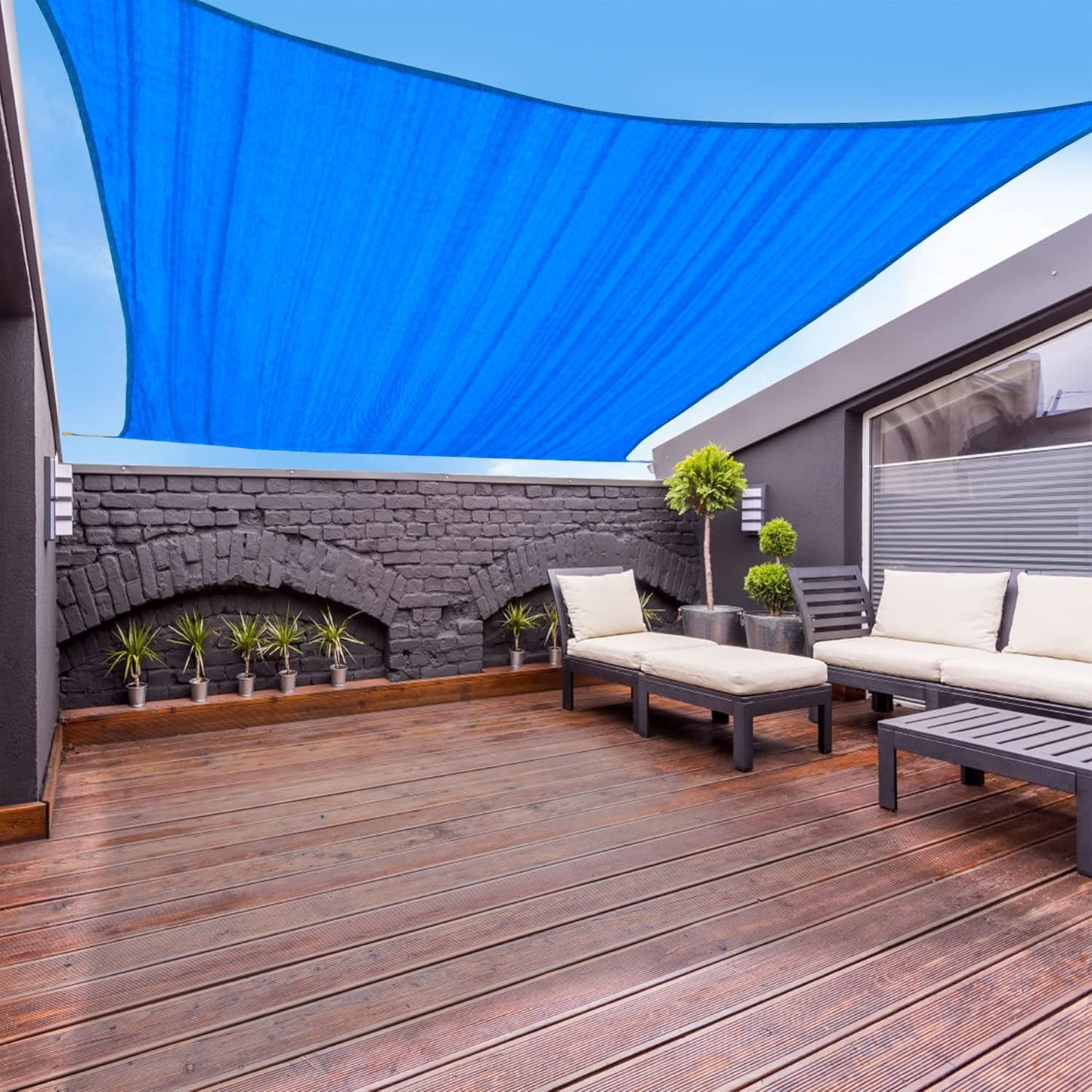 Garden EXPERT 20'x20' Sun Shade Sail Square Canopy Shade Cover for Patio Garden Outdoor Backyard, Light Grey