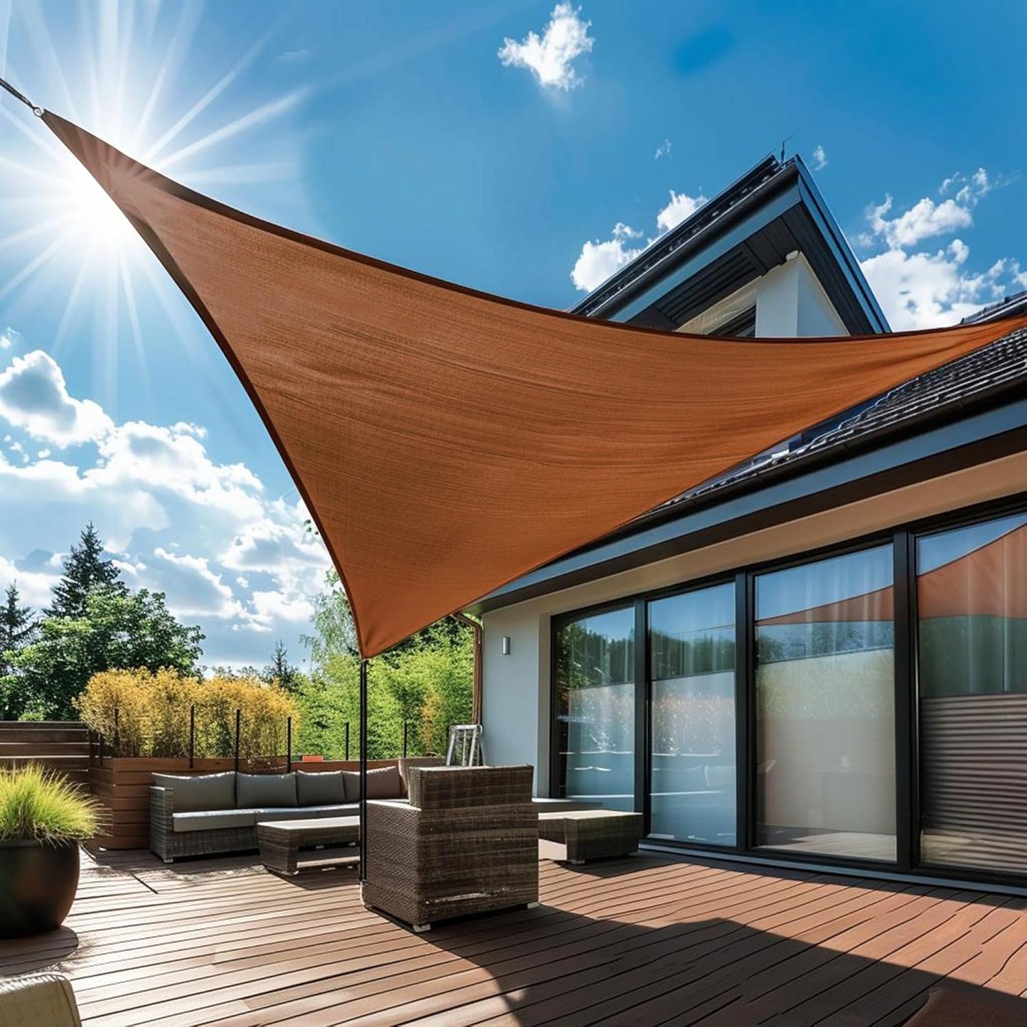 Garden EXPERT 20'x20' Sun Shade Sail Square Canopy Shade Cover for Patio Garden Outdoor Backyard, Light Grey