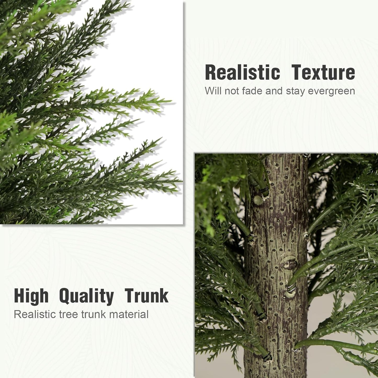 4FT Artificial Cedar Trees Set of 2, Realistic Faux Evergreen Topiary Bushes Plants, Outdoor Potted Fake Cypress Shrubs for Front Porch Garden Home Living Room Decor