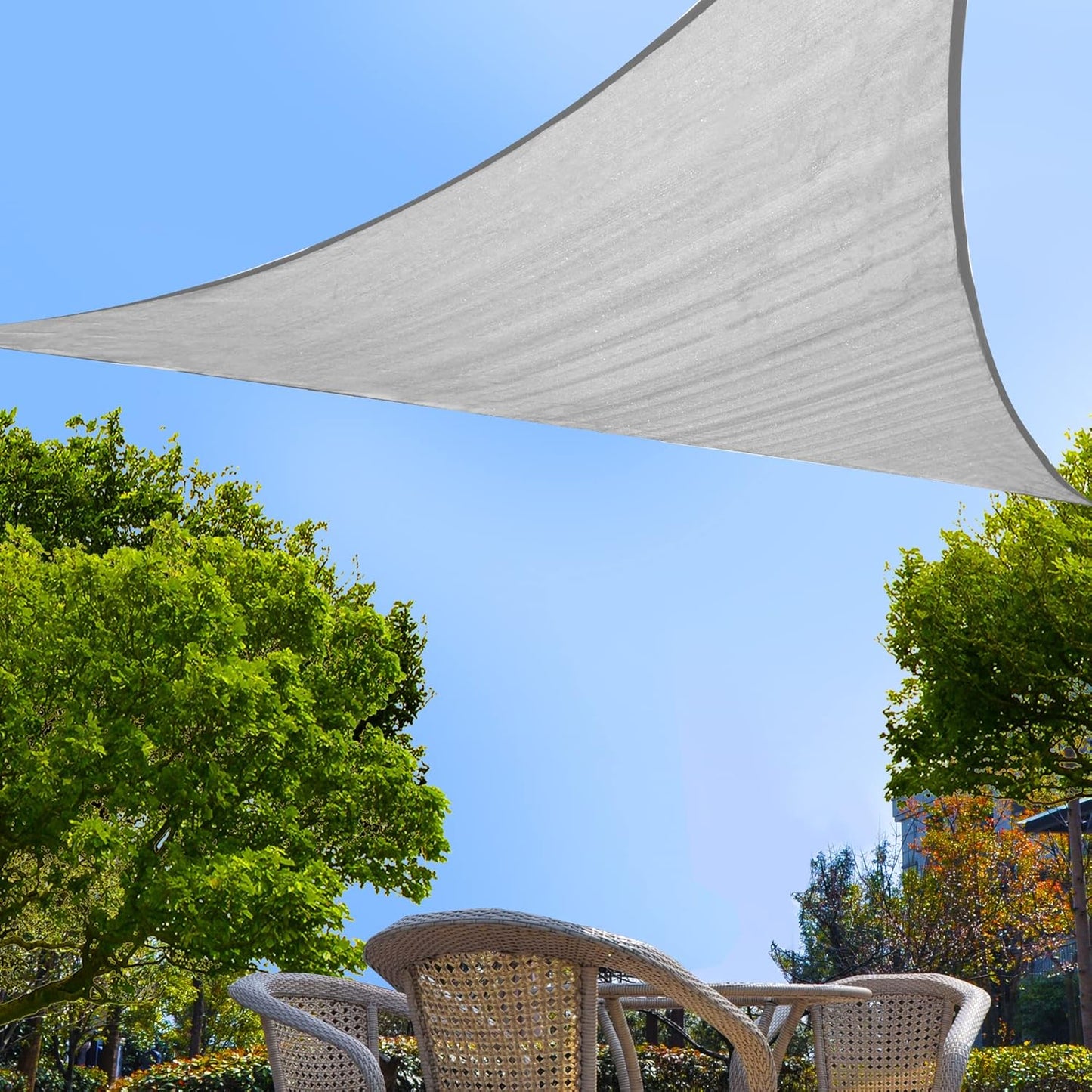 Garden EXPERT 20'x20' Sun Shade Sail Square Canopy Shade Cover for Patio Garden Outdoor Backyard, Light Grey
