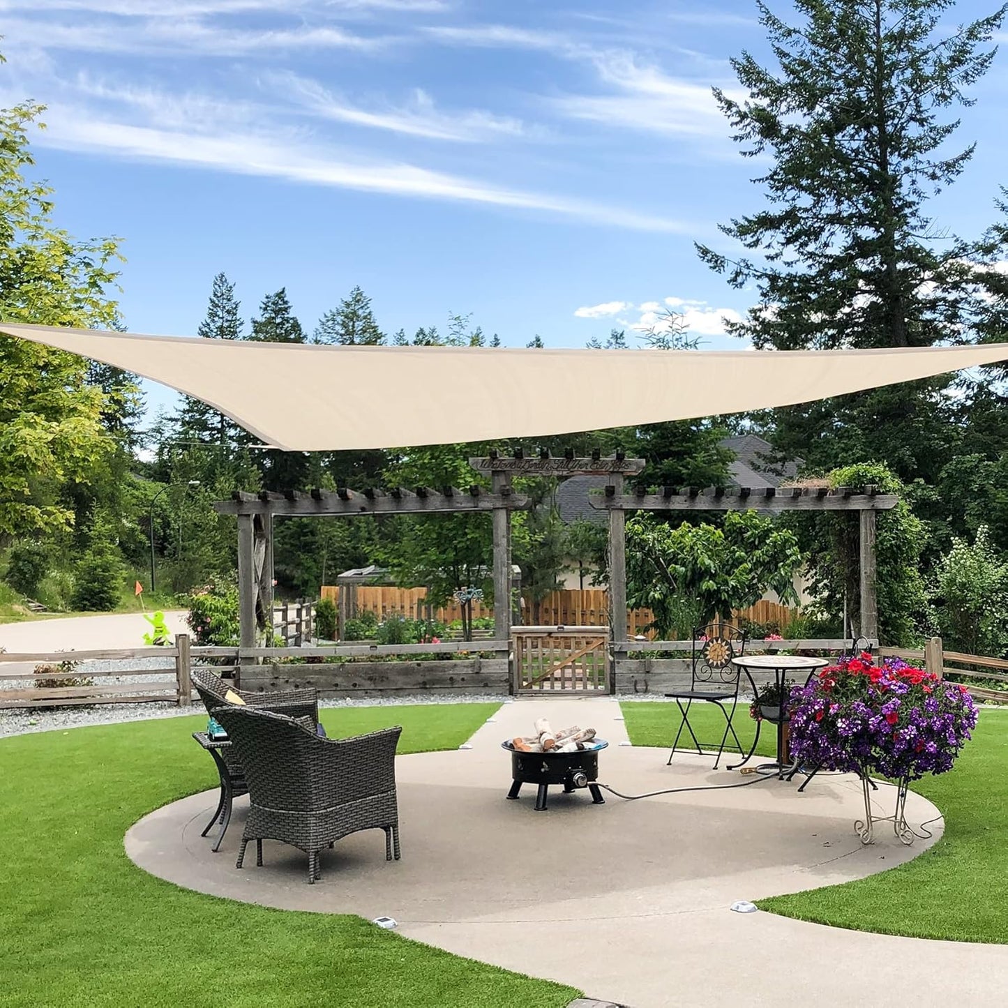 Garden EXPERT 20'x20' Sun Shade Sail Square Canopy Shade Cover for Patio Garden Outdoor Backyard, Light Grey