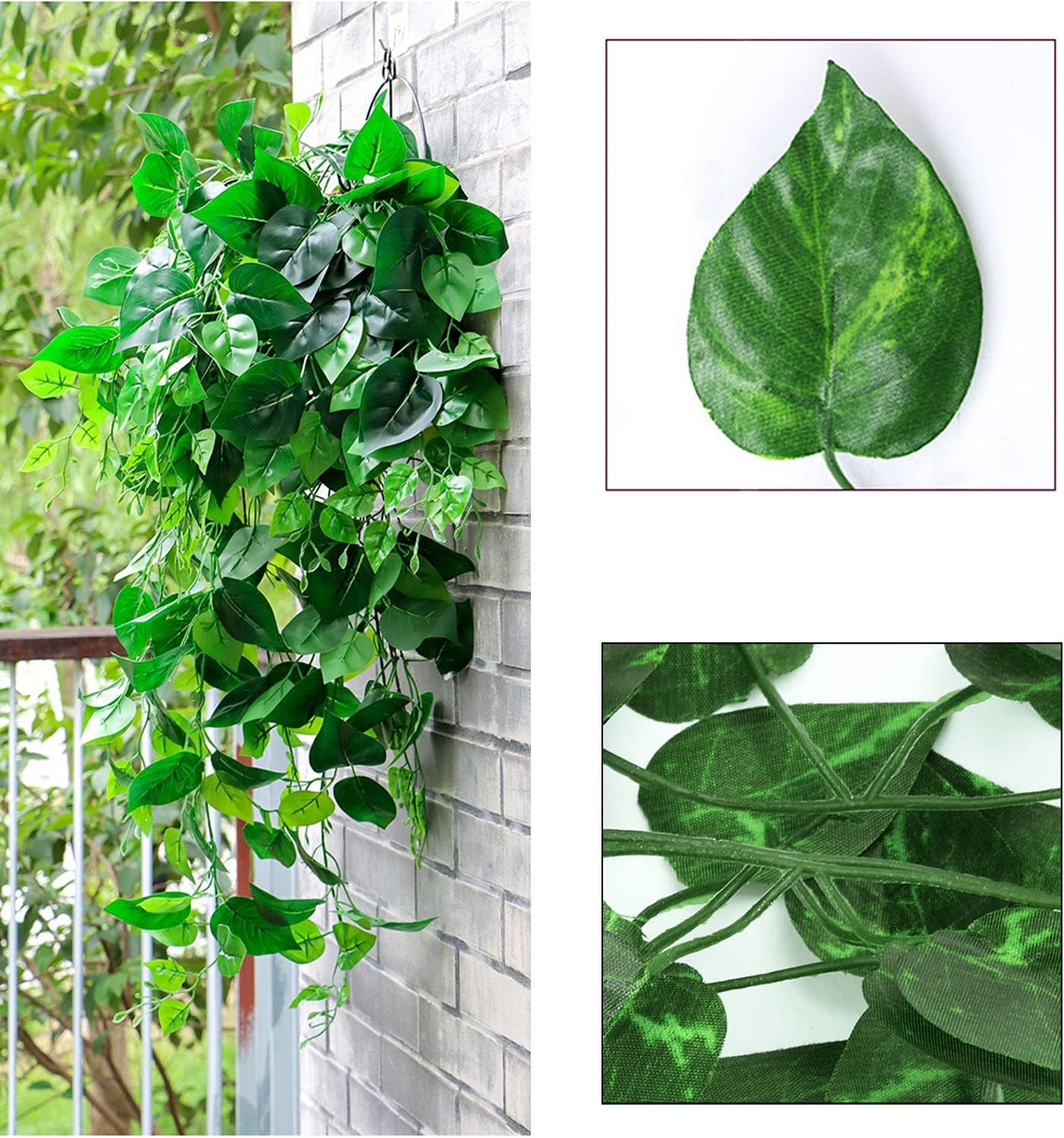 2200 Feet 300 Pack Fake Greenery Hanging Garland, Ivy Leaf Plants, Vine Leaves, Fake Flowers Foliage for Bedroom Garden Wall Decor