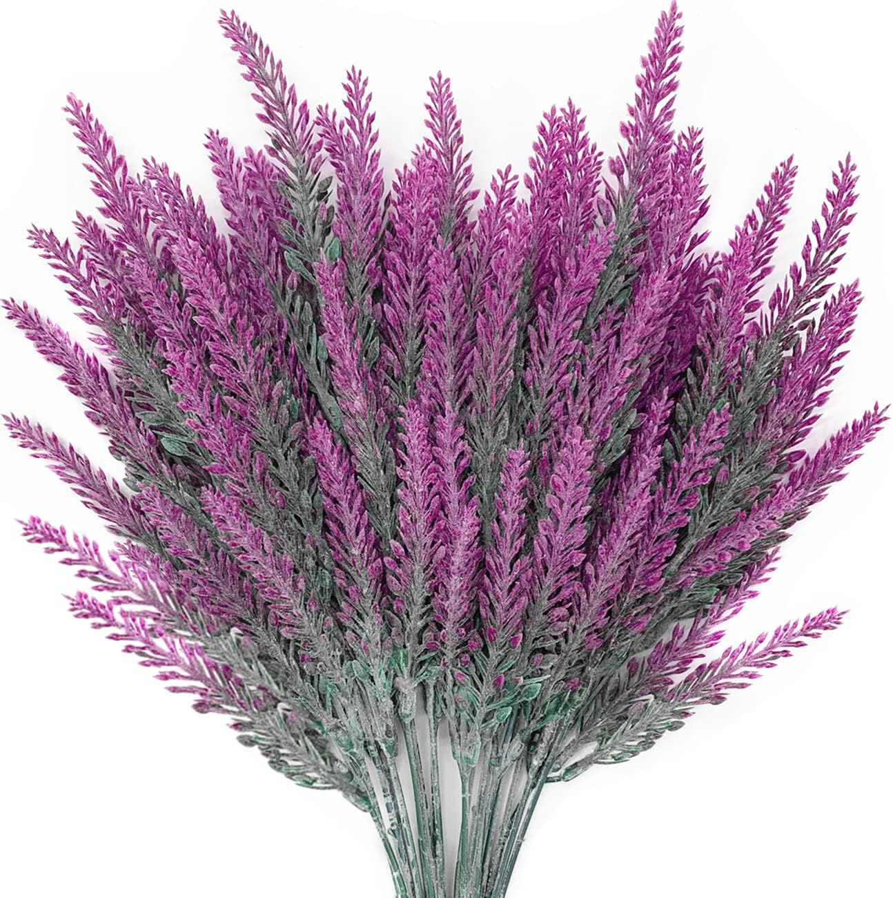 CATTREE Artificial Shrubs Bushes, Plastic Wheat Grass Green Leaves Fake Plants for Indoor Outdoor Home Garden Verandah Kitchen Office Wedding Arrangements Christmas Decoration 8 Pack