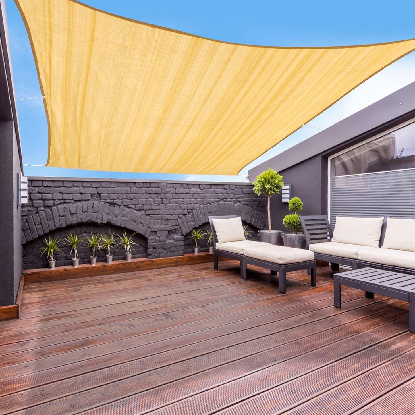 Garden EXPERT 20'x20' Sun Shade Sail Square Canopy Shade Cover for Patio Garden Outdoor Backyard, Light Grey
