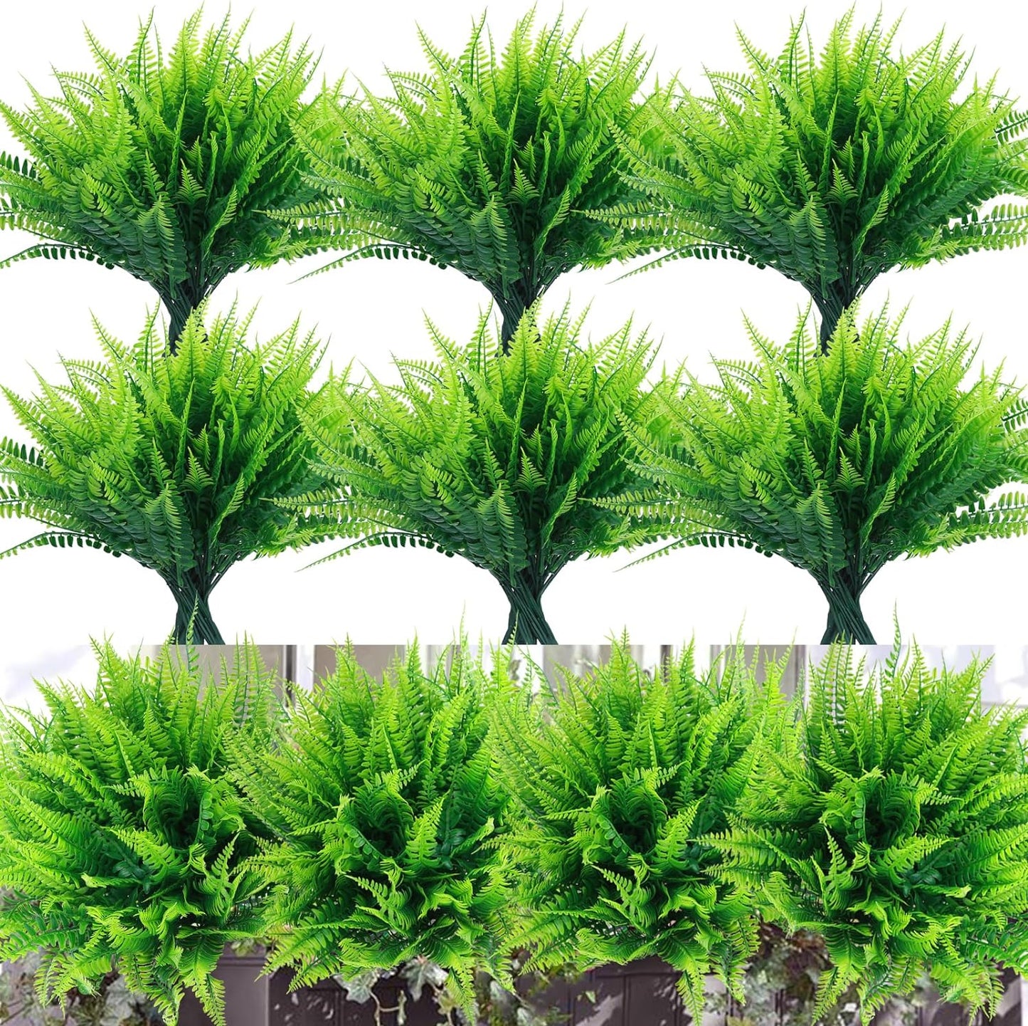 summer flower 10 Pack Artificial Boxwood Stems for Outdoors Unfading in The Sun Plastic Faux Plants Fake Foliage Shrubs Greenery for Garden Office Patio Wedding Farmhouse Indoor Decoration