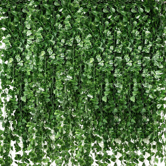 300 Pcs 2166ft Artificial Ivy Garland Fake Vines Bulk Green Leaves Greenery Vines for Bedroom Hanging Plants for Wedding Garden Home Wall Jungle Themed Party Decorations