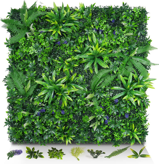 Artificial Grass Wall Panels, 20"x20" 12pcs Hedge Grass Backdrop, UV-Anti Fake Greenery Plant Boxwood Panels, Green Wall Decor for Outdoor Indoor Patio Garden Backyard