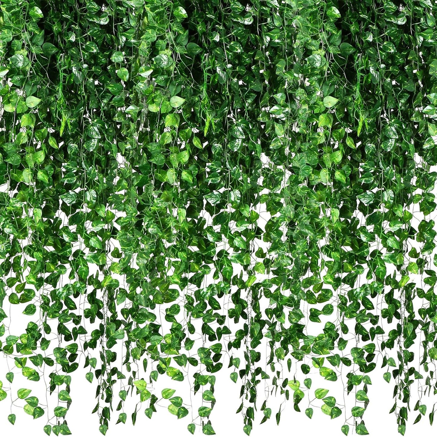300 Pcs 2166ft Artificial Ivy Garland Fake Vines Bulk Green Leaves Greenery Vines for Bedroom Hanging Plants for Wedding Garden Home Wall Jungle Themed Party Decorations
